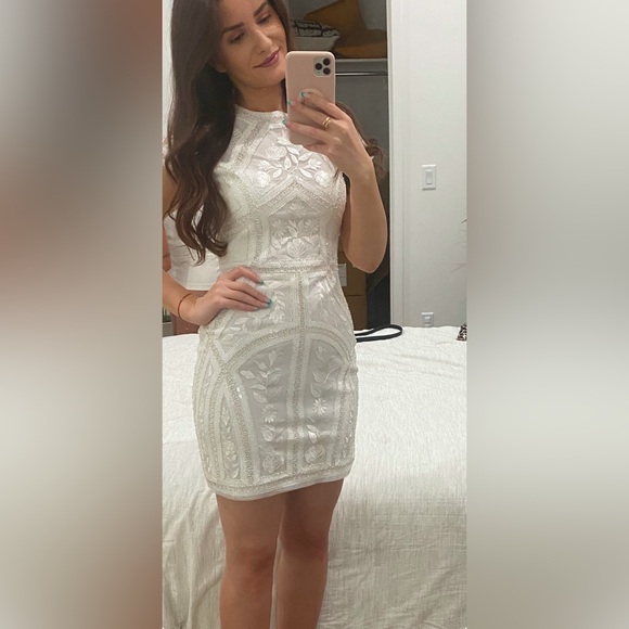 Lulus Spread Your Shine White Sequin Embroidered
Bodycon Bachelorette dress - Picture 3 of 9